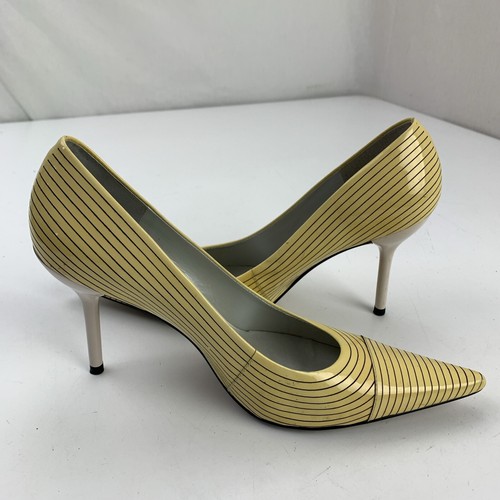 BCBGirls spitz zulaufende High Heels Damenschuhe Größe 6,5 B gelb schwarz gestreift - Bild 4 von 10