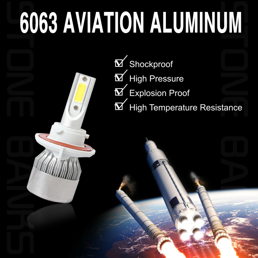 H13 9008 LED Headlight Kit – 5500W 1000000LM Hi/Lo Beam – Super Bright 6000K White (Pair)