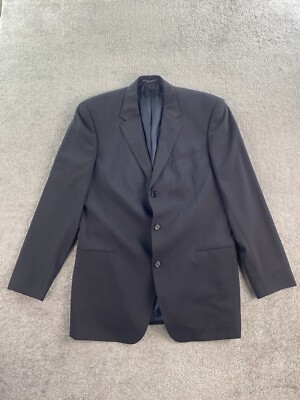 Hugo Boss Suit Jacket 46 L Black Wool Einstein Sigma USA Luxury Designer Sport