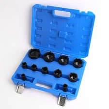 1/2" Dr Lock Ball Joint Axles, 11pcs 22-75mm Special Socket Tool for Grooved Nut
