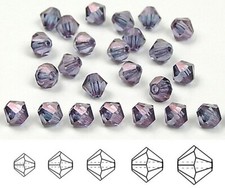 Czech Bicone Crystal Beads Crystal Vega Luster coated Rondelle Diamond