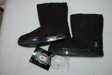 Girls BLACK LIGHT UP BOOTS Rechargable SHERPA LINED Flashing Solid Lights SZ 3
