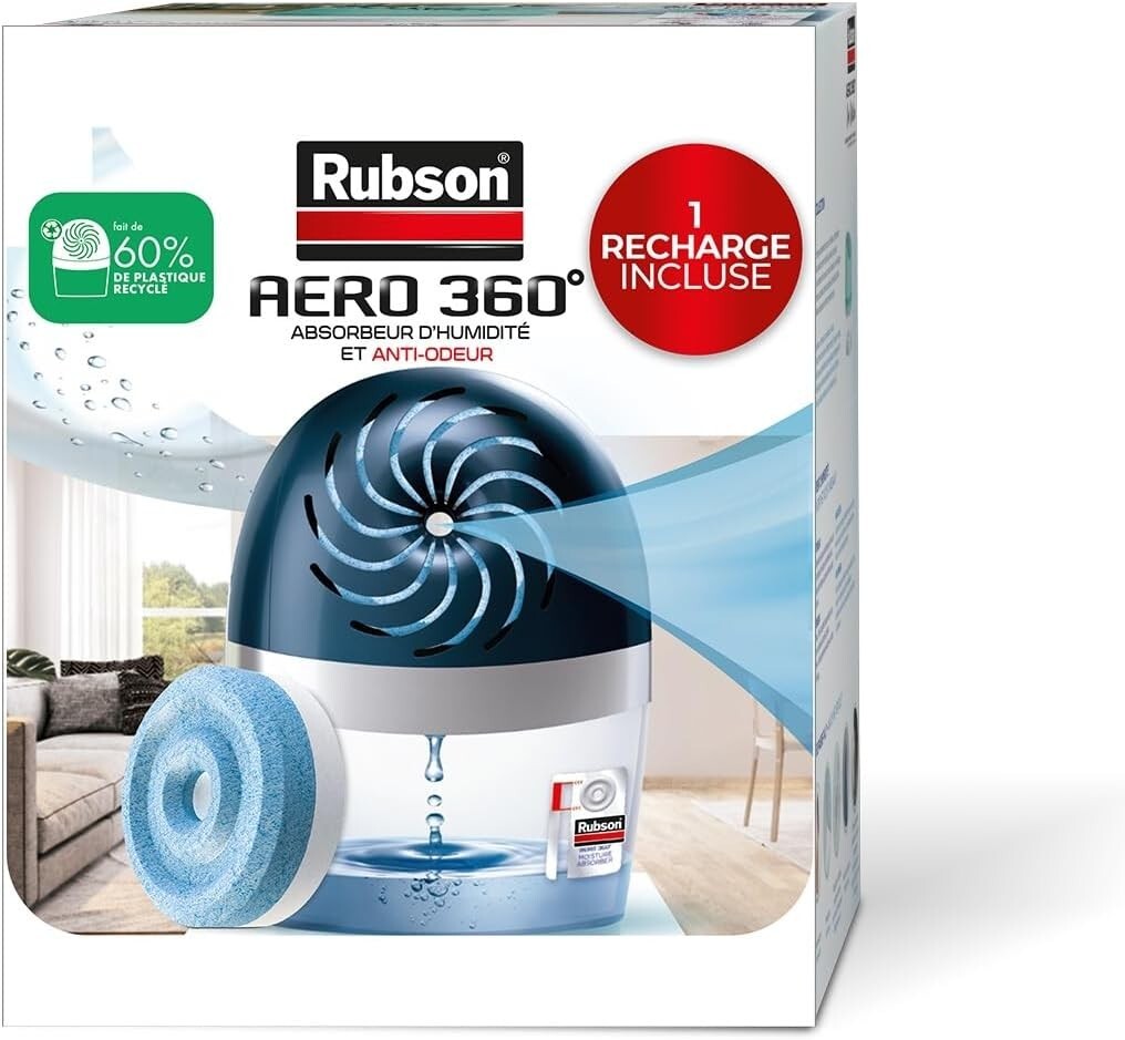 Déshumidificateur d'air anti-odeur AERO 360 pour assainir une pièce de 20 m²