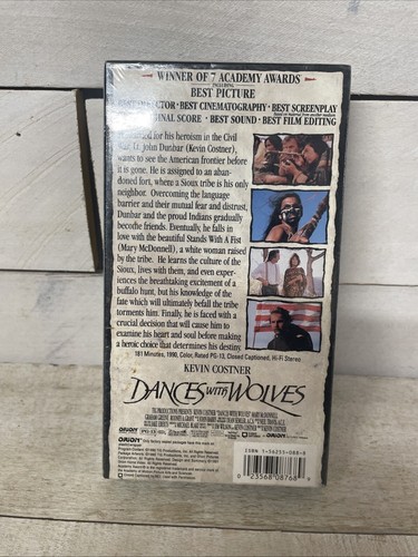 Dances With Wolves VHS SEALED Watermarks Orion Kevin Costner VTG - Picture 2 of 9