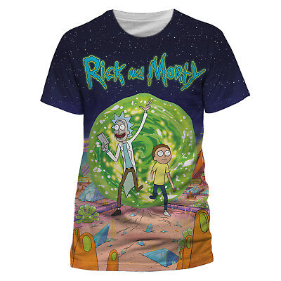 Official RICK AND MORTY T Shirt Jumbo Portal Sublimation White Mens NEW ...