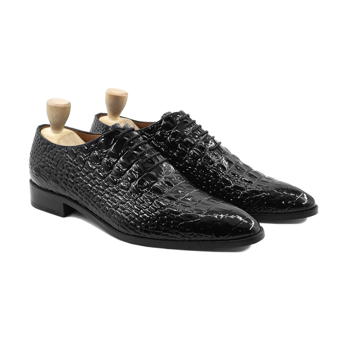 Handmade New Men Black alligator shoes, Men black crocodile dress