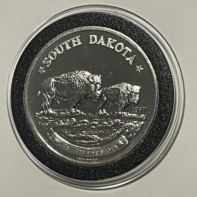 1987 Buffalo South Dakota Rare Coin 1 Troy Oz .999 Fine Pure