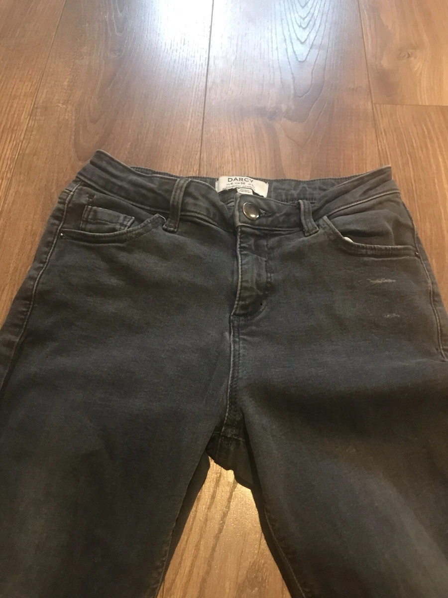 Dorothy Perkins Black Ripped Darcy Jeans UK Size 8 Short