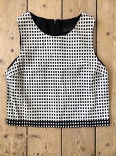 Top Shop Black and White Sleeveless Top Size 6
