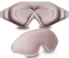 3D Contoured Sleep Mask with Adjustable Strap for Complete Light Blocking