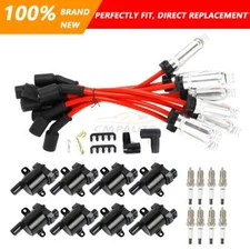 8x Ignition Coil Pack&Iridium Spark Plug&Wires For Chevy Silverado 1500 2500 GMC