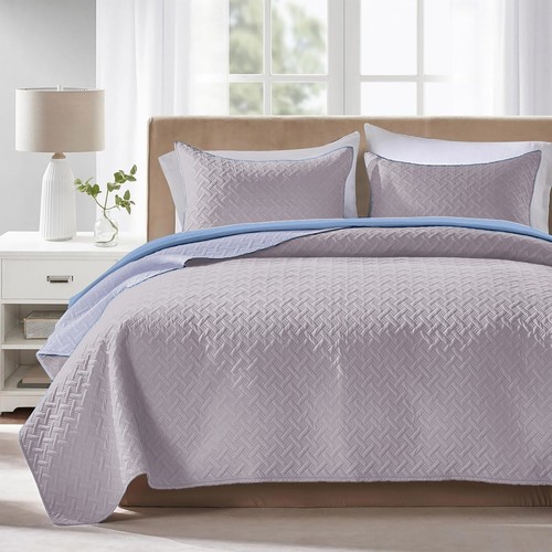 3 Piece Quilted Bedspread Throw Single Double King Size Embossed Bedding Bed Set - Picture 98 of 108