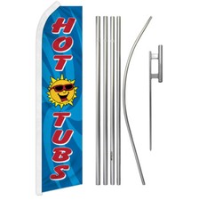 Hot Tubs Advertising Swooper Feather Flutter Flag Pole Kit Spa Sale
