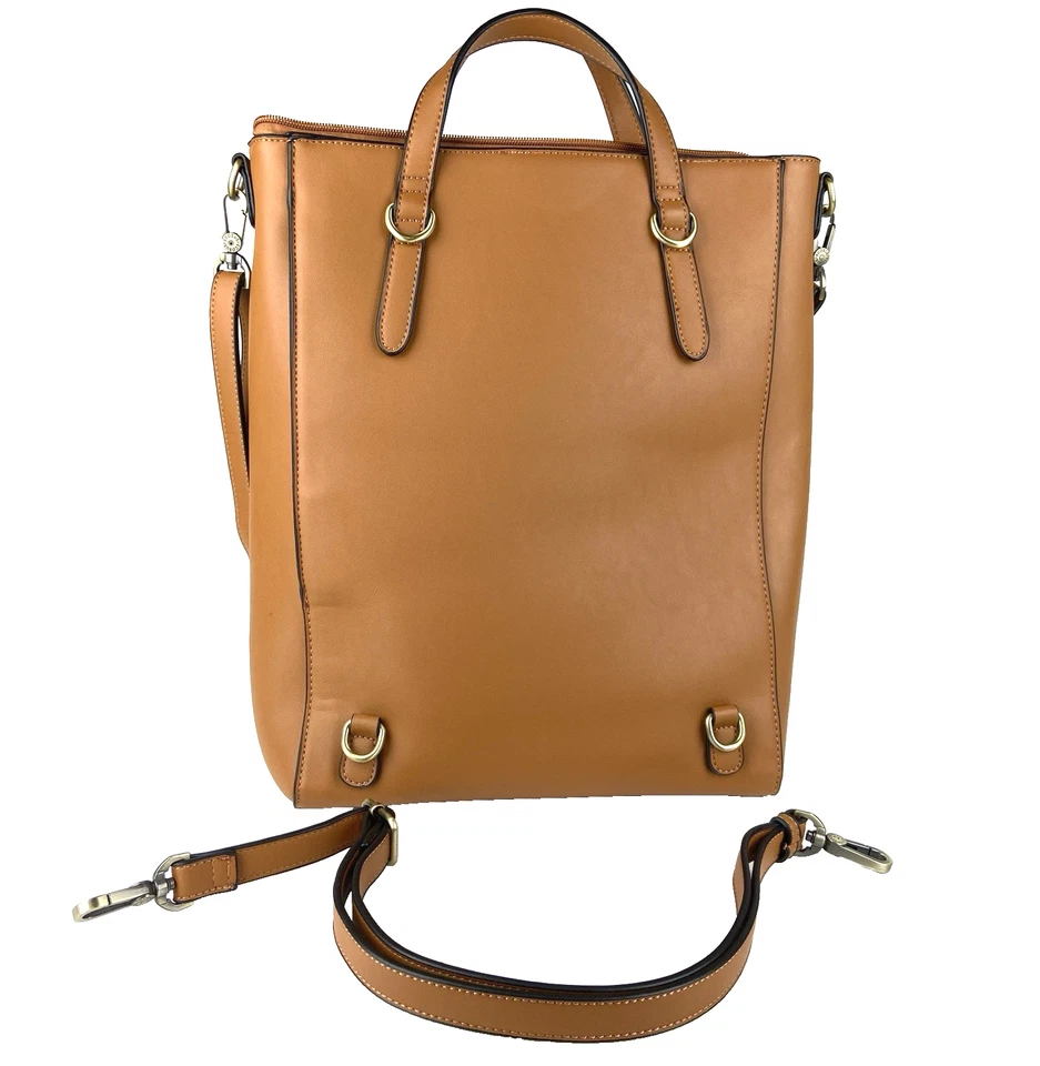 Ecosusi Handbag Backpack Laptop Brown Vegan Leather Womens  Convertible Bag - Image 3 of 4