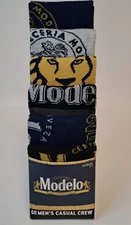 Modelo Beer Cerveza 6 Pair CREW SOCKS Men Size 8-12 Bioworld Novelty Sock