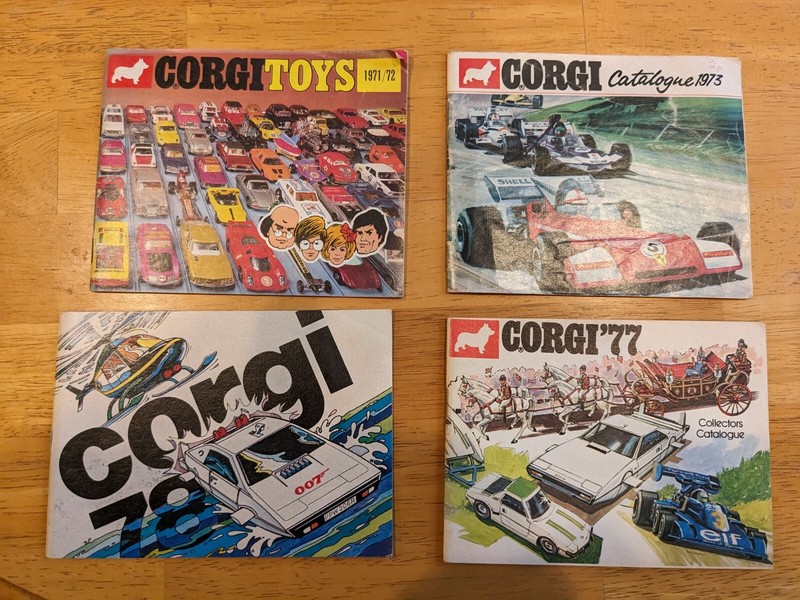 Four Corgi Toys Catalogs 1971-1977