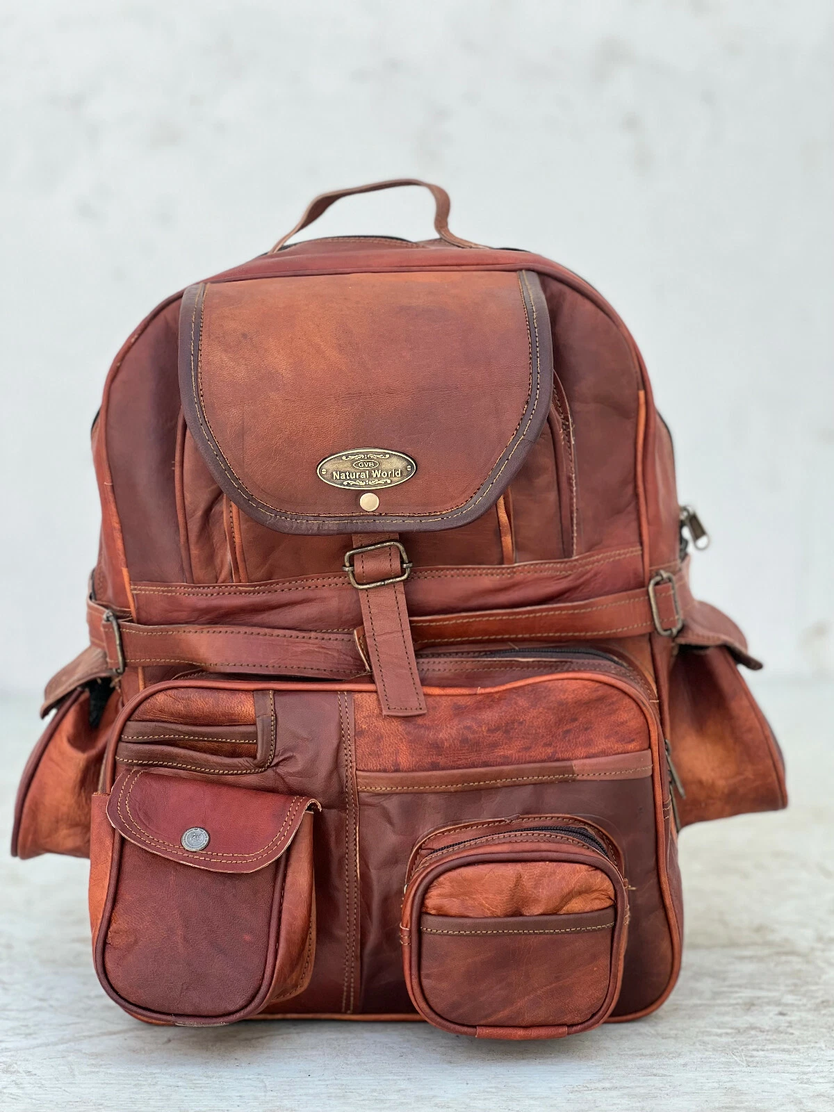 17" Extra Large Genuine Brown Leather Backpack Laptop Travel Office Rucksack Bag
Opens in a new wind