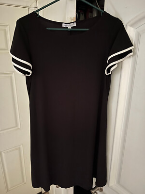 Annalee + Hope Black w/ White Piping Short Sleeve Casual Dress - Women's Sz M | eBay Annalee + Hope Black w/ White Piping Short Sleeve Casual Dress - Women's Sz M | eBay