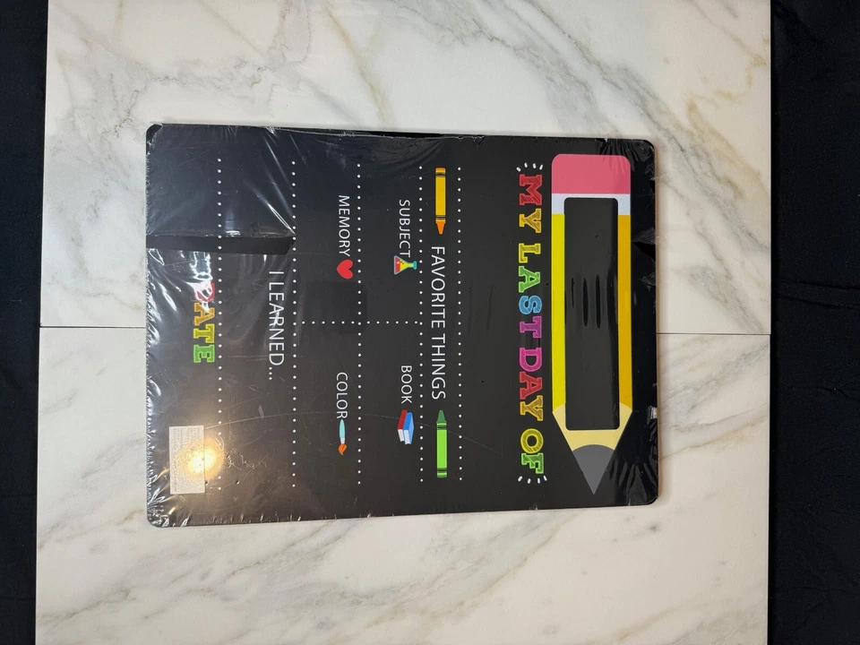 Pizarra Primer Día y Último Escolar - Volver al Letrero Primera Estadística Foto Prop Foto 2 de 2