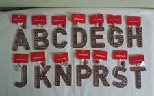 New Collectible 3" Christmas Holiday Ornament INITIAL Monogram Red Glitter Trim 