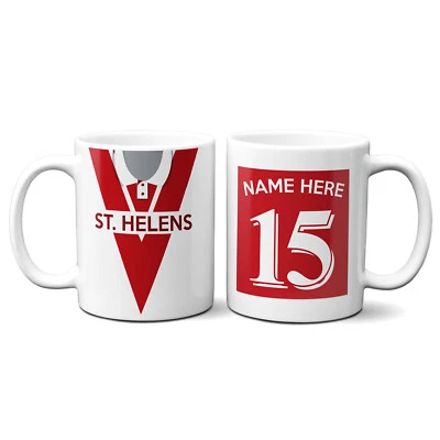 Personalised St Helens Mug Rugby League Cup Dad Fathers Day Birthday Gift RSM31