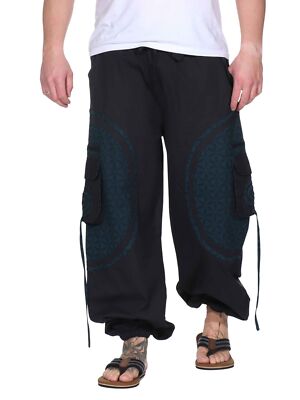 Komfortable Tanzhose Mustern der Lebensblume für SIE und IHN Flower Of Life Goa