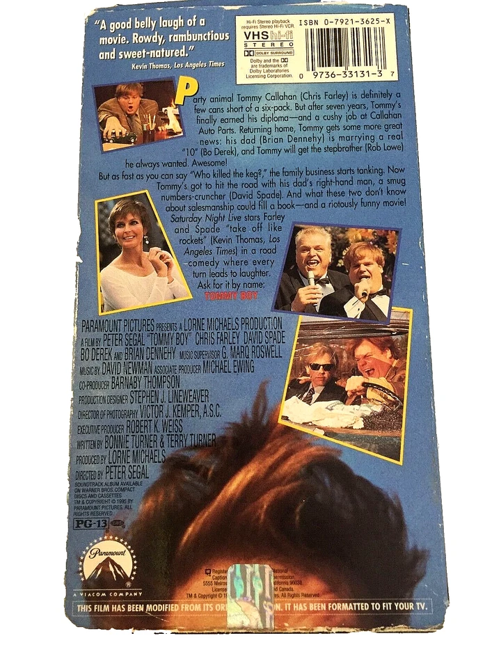 Tommy Boy Chris Farley VHS tape Ships Same Day With Tracking - Image 2 of 2