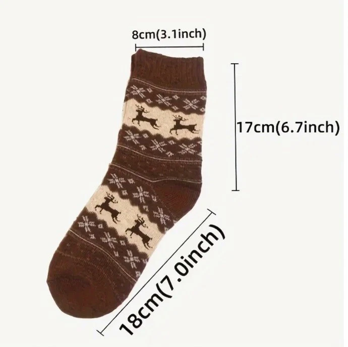 Mujeres Crew Cálido Térmico Lana Merino Reno Fair Isle Diseño Bota Calcetines holgados Foto 3 de 3