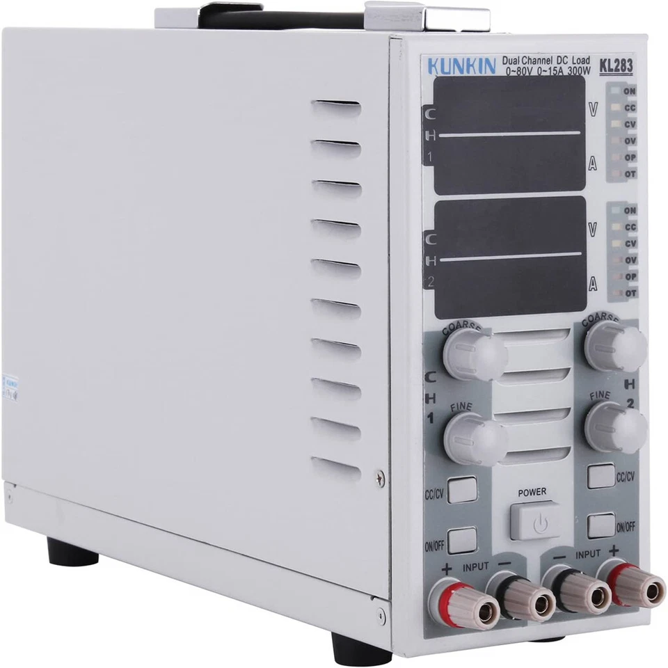 KL283 Dual Channel Adjustable LCD DC Electronic Load Tester 300W 80V 30A 110V - Image 2 of 4