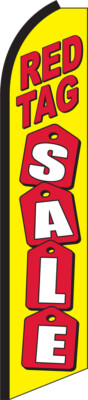 Red Tag Sale Swooper Flag Feather Super Bow Banner