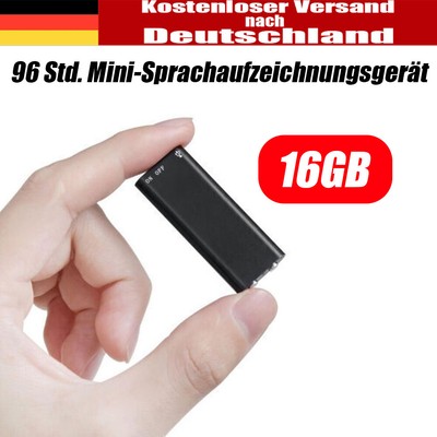 96 Std. Mini Sprachaufzeichnungsgerät Digital Audio Magnetic 16GB MP3 Player