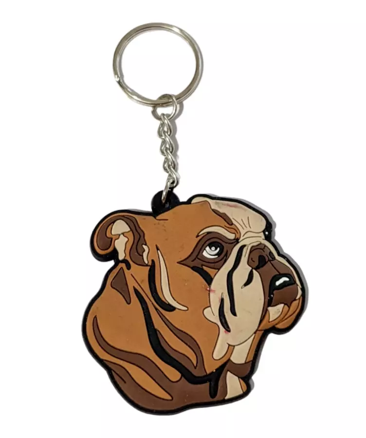 British English Bulldog 3D Key Ring Bag Charm Dog Lovers Gift Stocking  Filler