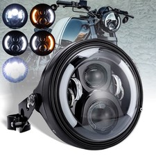 Ledoppo 7 Inch Led Motorcycle Headlight - Turn Signal White Ledoppo 7 Inch Led Motorcycle Headlight - Turn Signal White