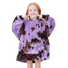 Wearable Blanket Hoodie for Kids Toddlers, Oversized Fleece Sweatshirt Blanke...