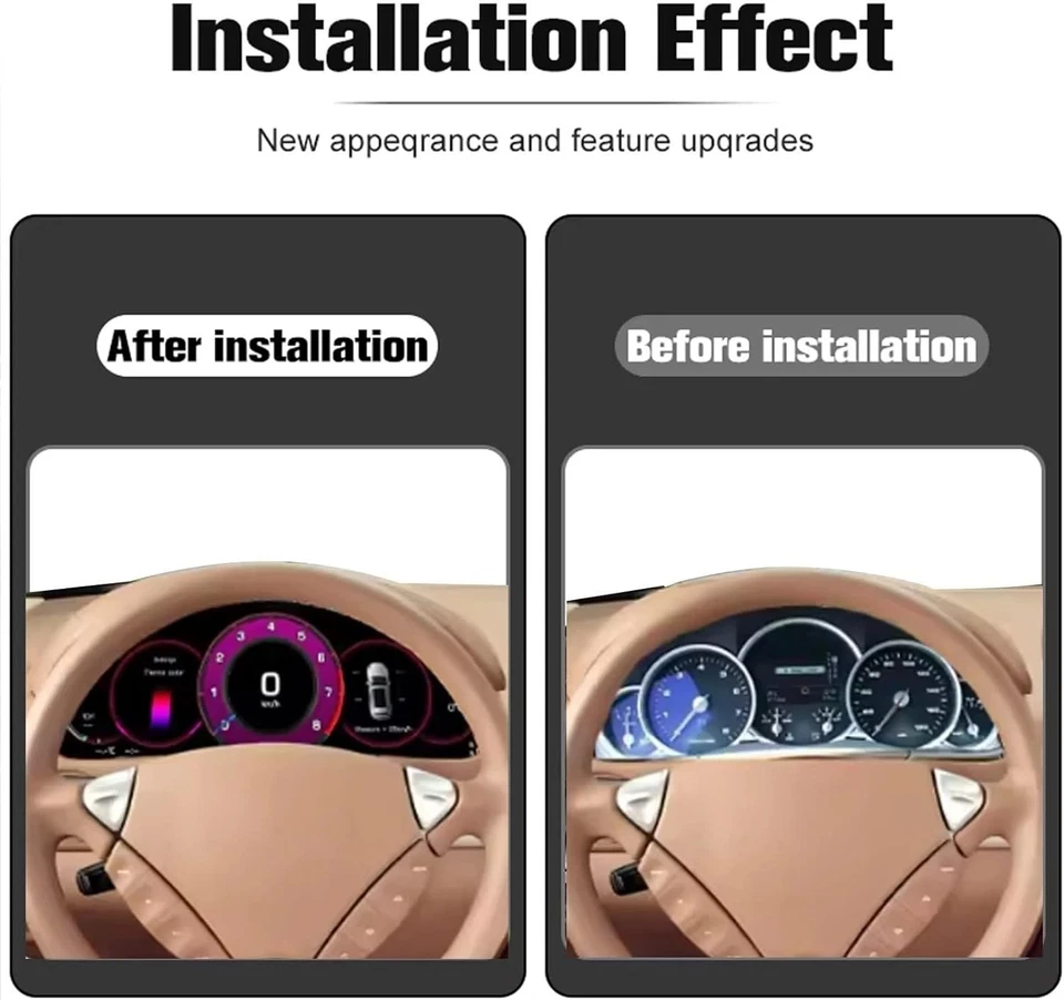 Tablero de instrumentos velocímetro digital HD para Porsche Cayenne 2002-2009 LCD de coche Foto 3 de 4