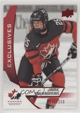 2019 Upper Deck Team Canada Juniors Exclusives 71/250 Jaime Bourbonnais #58 2x3
