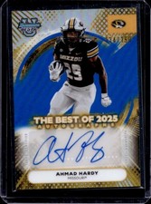 2025 Bowman Best University Ahmad Hardy The Auto Blue Refractor #/150 Tigers