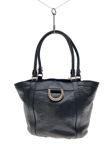 GUCCI Handbag Leather BLK 211983 Used