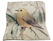 Yellow Bird Nature Garden Linen Throw Pillow Cover Home Decor 18x18  