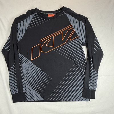 KTM Powerwear Shirt Mens Medium Long Sleeve Gray Black Ready To Race Motocross