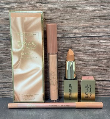 Revolution Makeup Revolution X The Plastic Boy Lip Kit 3pc Almond Macchiato Nude