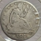 1857 Seated Liberty Silver Half Dollar, US 50C Coin, Good Details, FREE SHIPPING