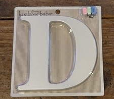 New KOALA BABY Capital Letter  D  Personalize WHITE w/Keyhole Hang  Ribbons