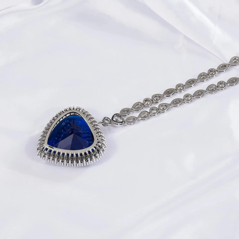 Titanic Heart of the Ocean Necklace + Pendant 55 Carat Blue Crystal gift for her - Image 4 of 4