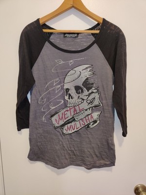 Y2K Top Metal Mulisha Medium 2000s Grunge Goth Emo Motocross Skull Scoop Tattoo