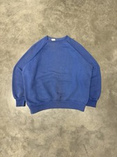 Vintage 50s/60s Penney  s 100 Cotton Crewneck Sweatshirt Blue Faded Medium 22x22
