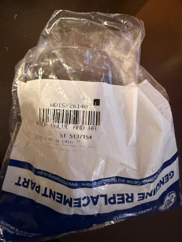 NEW GENUINE OEM GE Dishwasher Water Inlet Valve WD15X26140