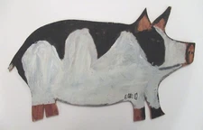 Hudson, NY Outsider Artist Earl Swanigan Pig Painting