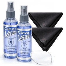 Clear View Lens Cleaner Spray with Microfiber Cloth - Anti-Streak Eyeglass  Sun
