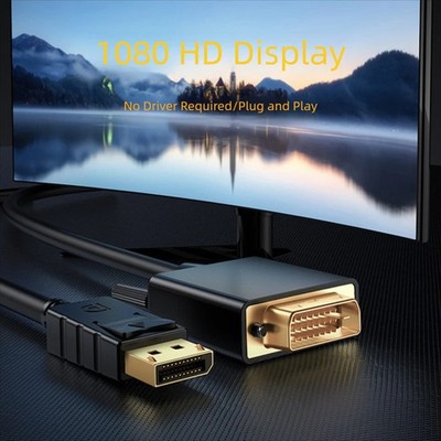 Displayport zu DVI Kabeladapter 1,8 m HD 1080P Stecker auf Stecker
